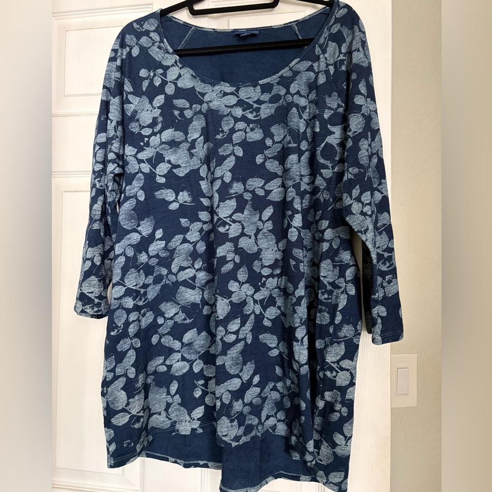 J. Jill Blue Boxy Tunic with Relaxed Fit